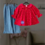 Crimson Red flannel winter top-set 2-12y E2T3