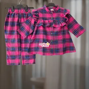 Rani Check Cotton Flannel Top-set 2-12y (M8T4)
