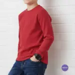 Pastel Red full sleeve t-shirt 4-12Y (E3T4)