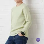 Pastel yellow full sleeve t-shirt 4-12Y (E3T4)