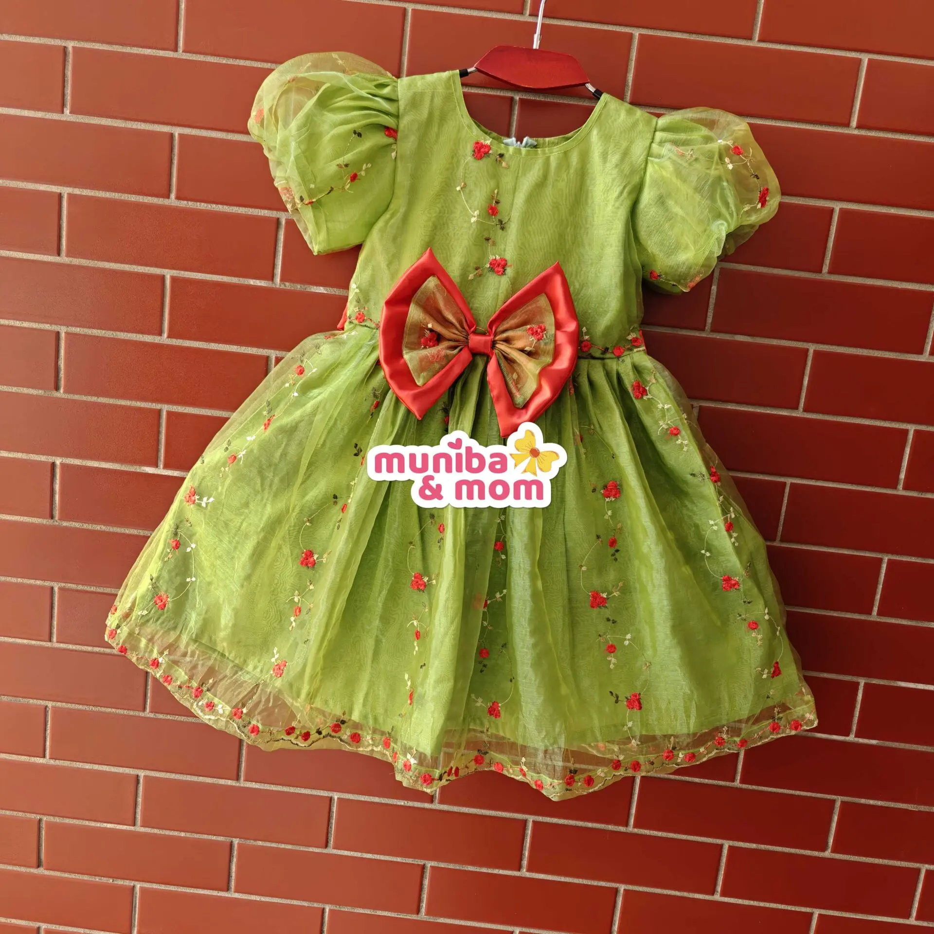 Lemon Soft Organza Party Frock OP4T1 - Image 3