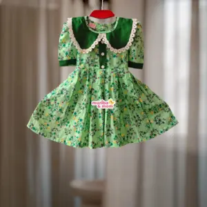  Lemon Green Pure Cotton Frock PC176T1