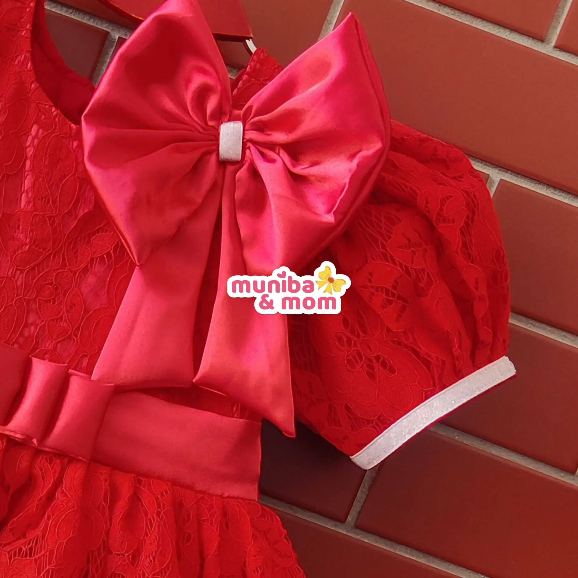 Red Organza Party Frock OP2T1 - Image 2