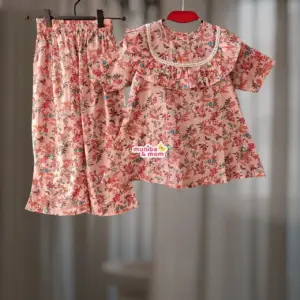  Peach Pure Cotton Top Set PC190T2