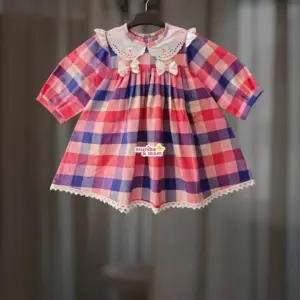  Multi Check Flannel Frock-set FL75T2