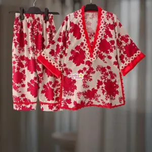 Red Rose Linen Kamiz-set CL49T1