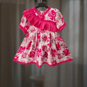 Linen Jinia Pink Frock CL50T1