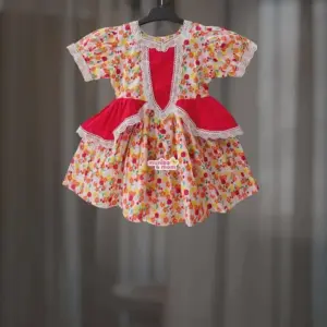  Basonti Red Premium Cotton Frock CC106T1