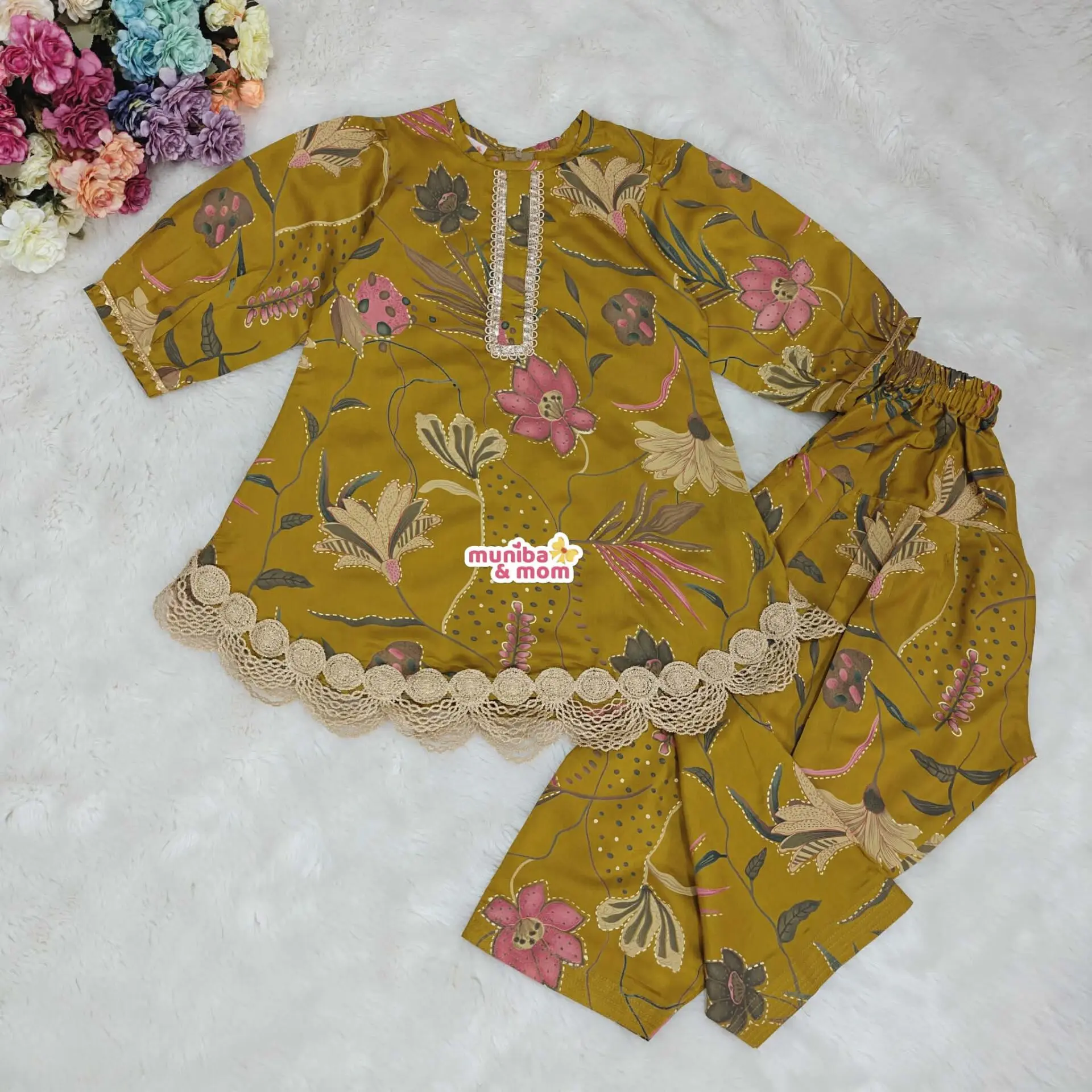 Mysha Gold Cotton Top-set (PC196T1)