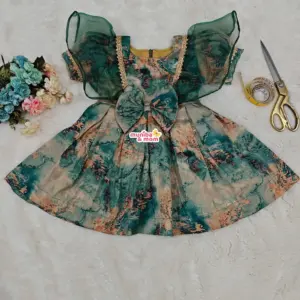  Korean Jacquard Silk Party Frock-set JQS1T1