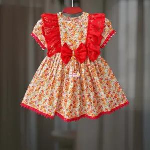  Basanti Red Cotton frock CC113T1