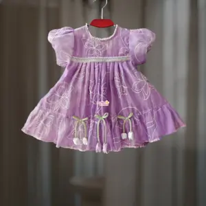 Laverder Shade Organza  Party Frock (OP9T1)