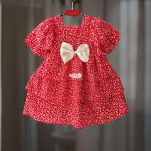 Red Chiffon party frock M10T1