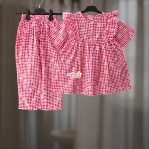 Pink Daisy Premium Cotton Top-Set M7T1