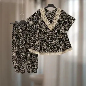 Shadow Black Linen Top-Set CL51T1